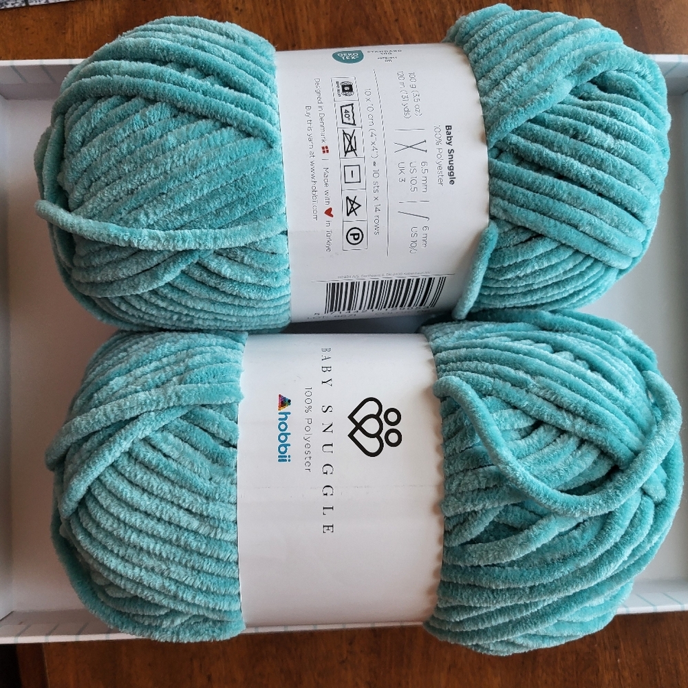 Green Baby Snuggle yarn,  2 skeins